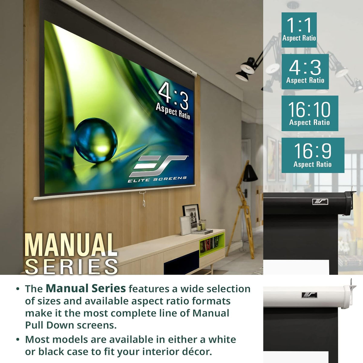 elite pull down screen 4:3 aspect