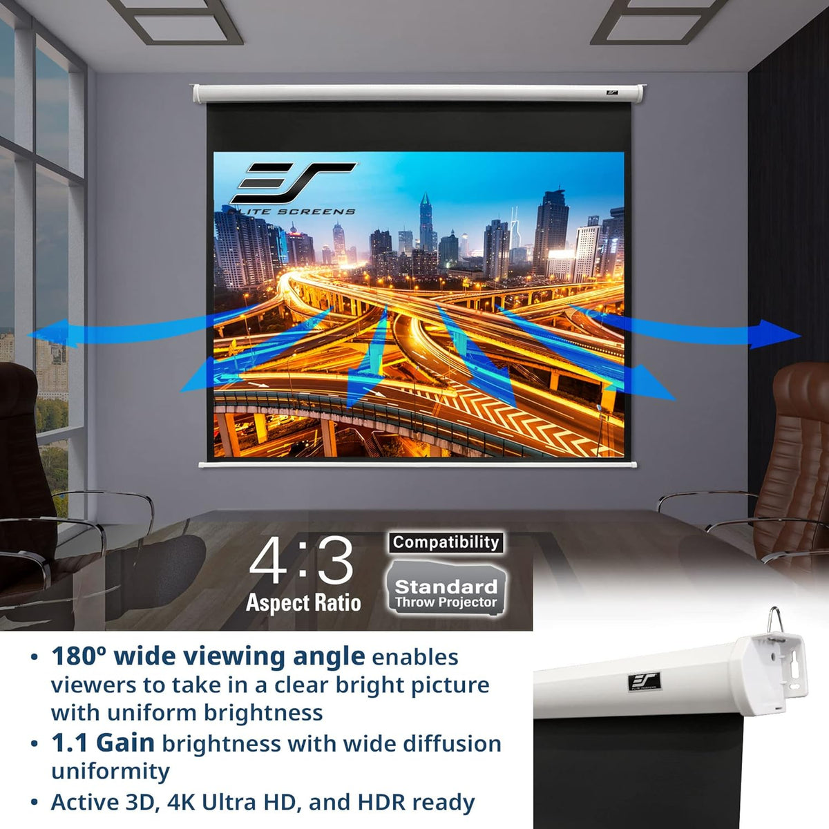 Elite Spectrum motorised screen 4:3 ratio