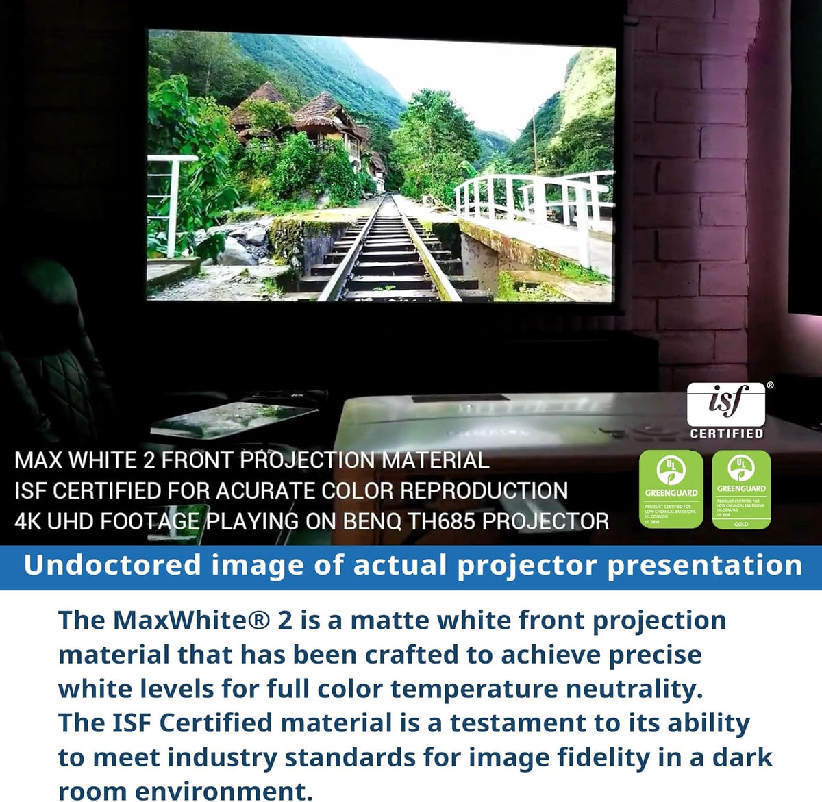 Elite Spectrum motorised screen max white material