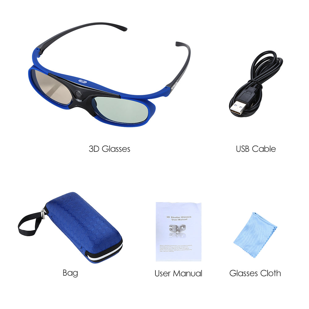 Boblov DLP Link 3D Wireless Glasses (Blue) whats included