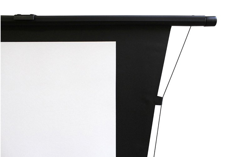 Elite Screens EzCinema tab tensioned pull up screen zoomed in