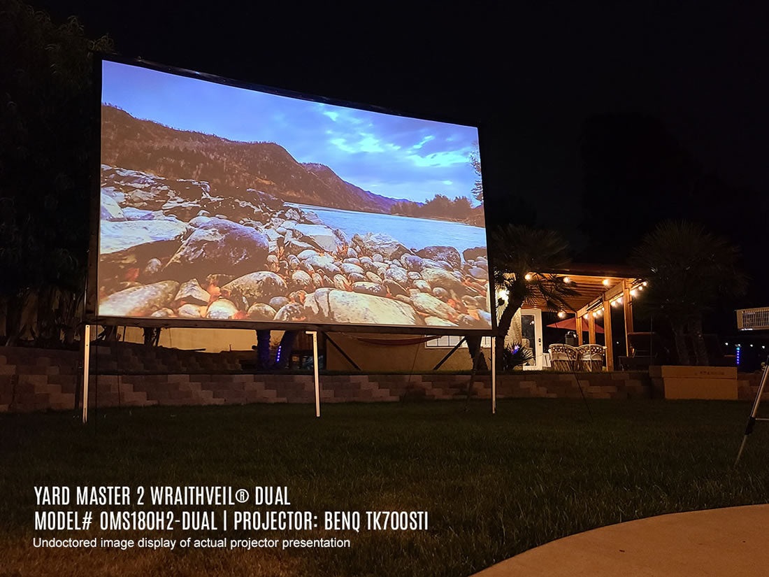 Elite OMS150H2-DUAL 150 Inch 16:9 Yard Master 2 WraithVeil Fast Fold Screen