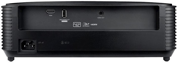 Optoma hd28E projector rear