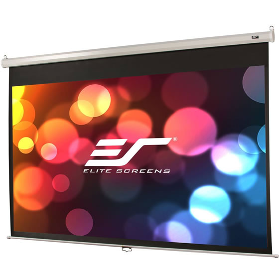 Elite pull down screen white case