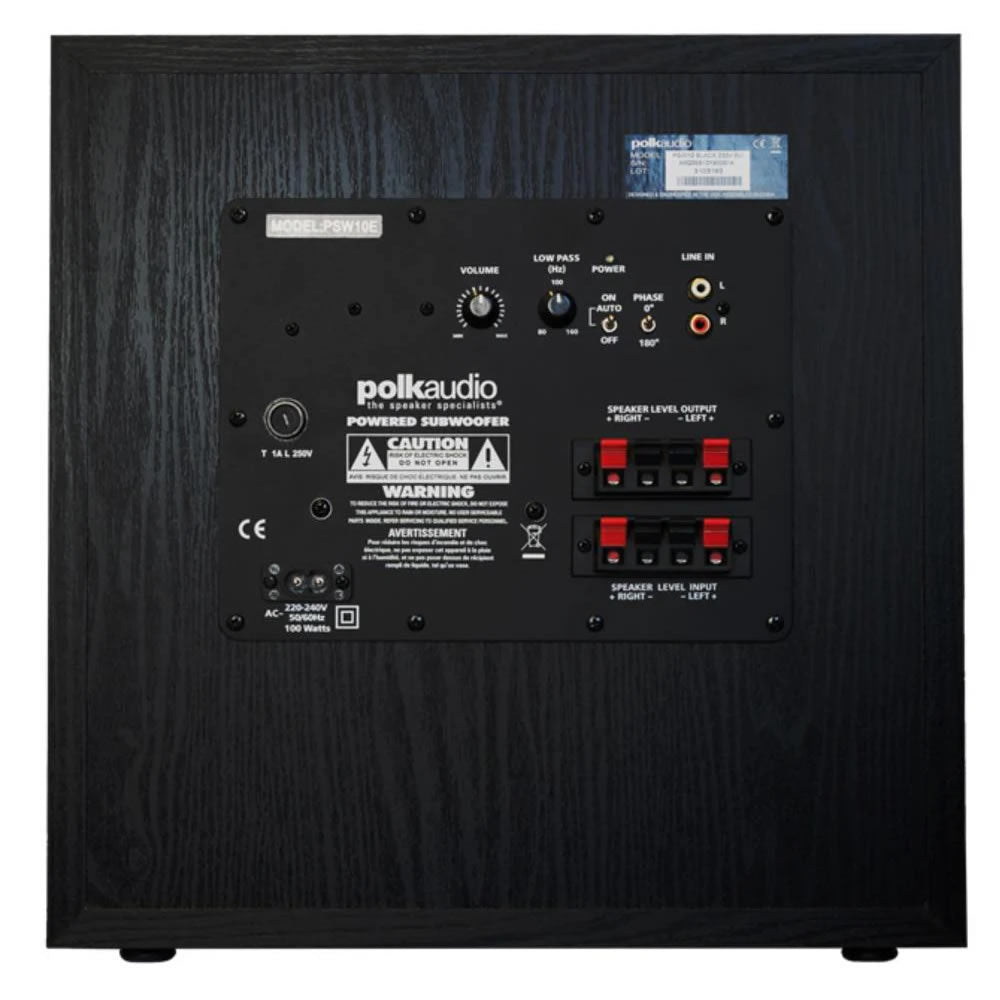 Polk PSW10E Powered 10" Subwoofer rear