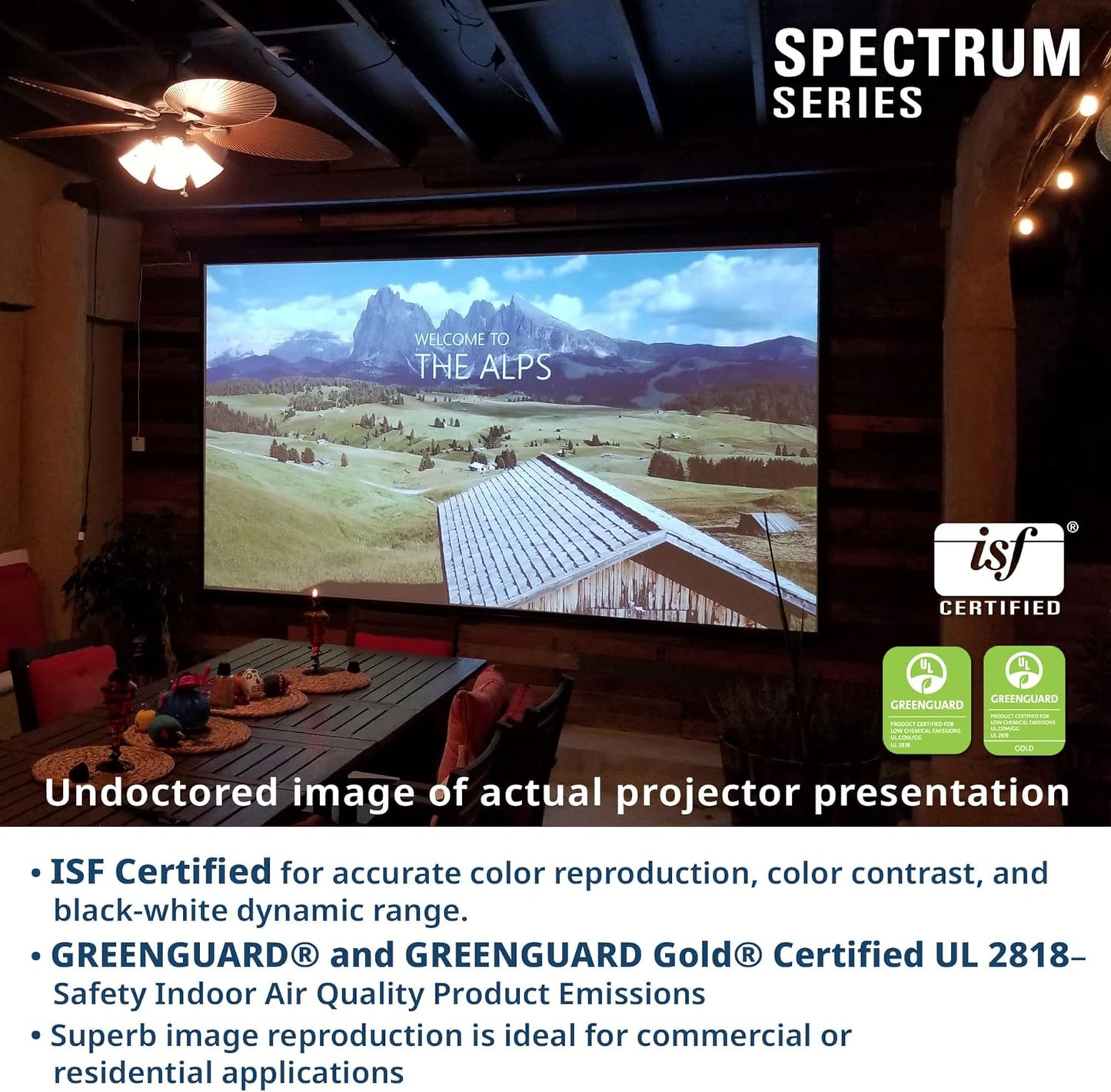 Elite Spectrum motorised screen isf certified