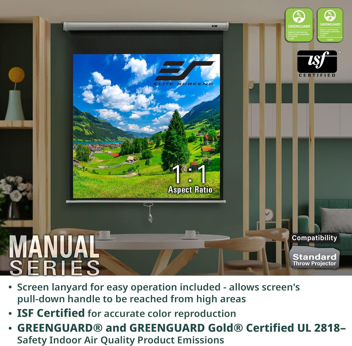 135 Inch Screen Elite M135UWV2 135 Inch 4:3 Pull Down Screen - Black – GM Multimedia