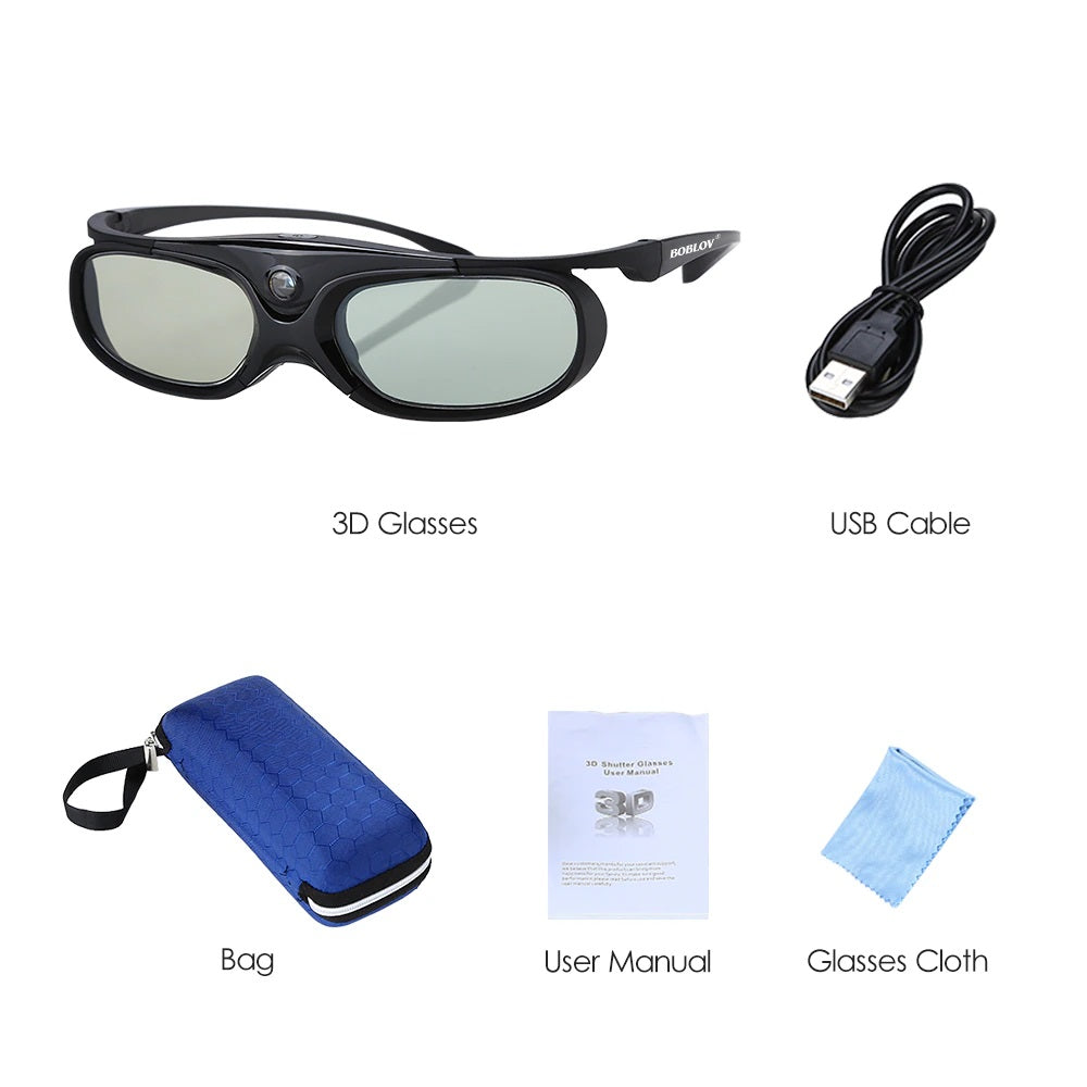 DLP Link Active Shutter 3D Glasses (Black) – GM Multimedia