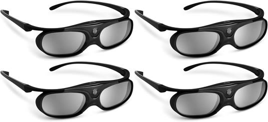 4x Bundle Boblov DLP Link 3D Wireless Glasses (Black)