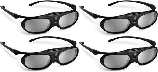 4x Bundle Boblov DLP Link 3D Wireless Glasses (Black)