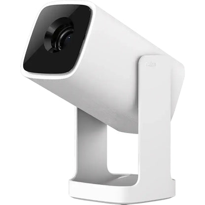 Wanbo Cube 1 Smart LED Projector with versatile Tilt stand. Alpine White Colour.