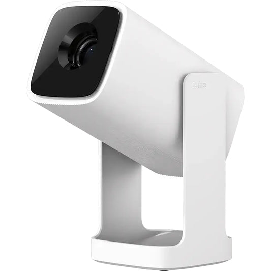 Wanbo Cube 1 Smart LED Projector with versatile Tilt stand. Alpine White Colour.