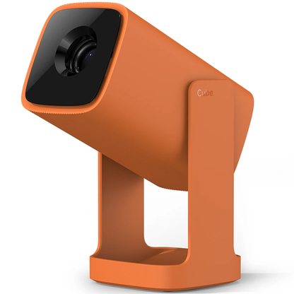 Wanbo Cube 1 Smart LED Projector with versatile Tilt stand. Canyon Orange Colour.