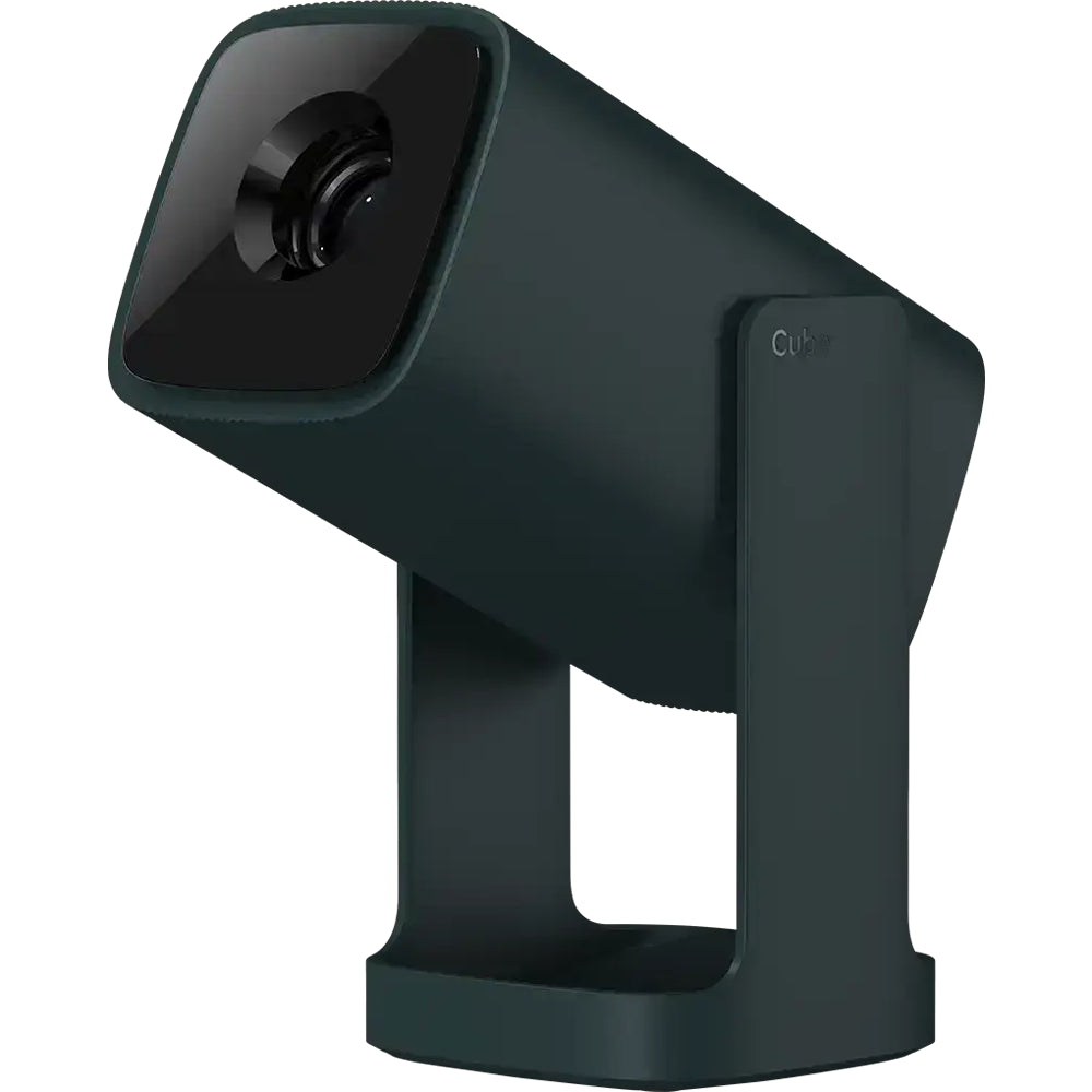 Wanbo Cube 1 Smart LED Projector with versatile Tilt stand. Dark Green Colour.