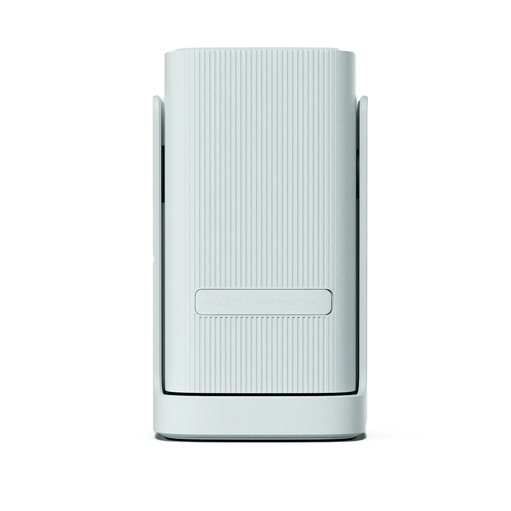 Wanbo Cube 1 Smart LED Projector with versatile Tilt stand. Sky Blue Colour. closed